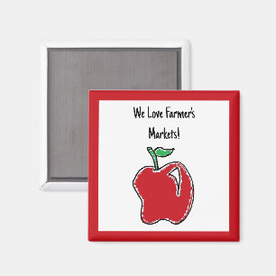 Íman Manga de Fruta de Maçã Vermelha Desenhada à Mão