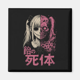 Íman Mangá de Horror Anime Fofo Sinistro Japonês Rosa A