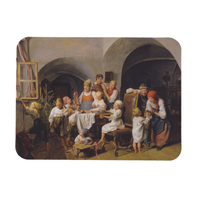 Íman Manhã de Natal (por Ferdinand Georg Waldmüller) (Horizontal)