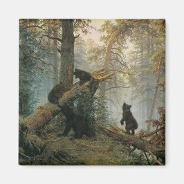 Íman Manhã em Floresta de Pinheiro (Ursos na Floresta)