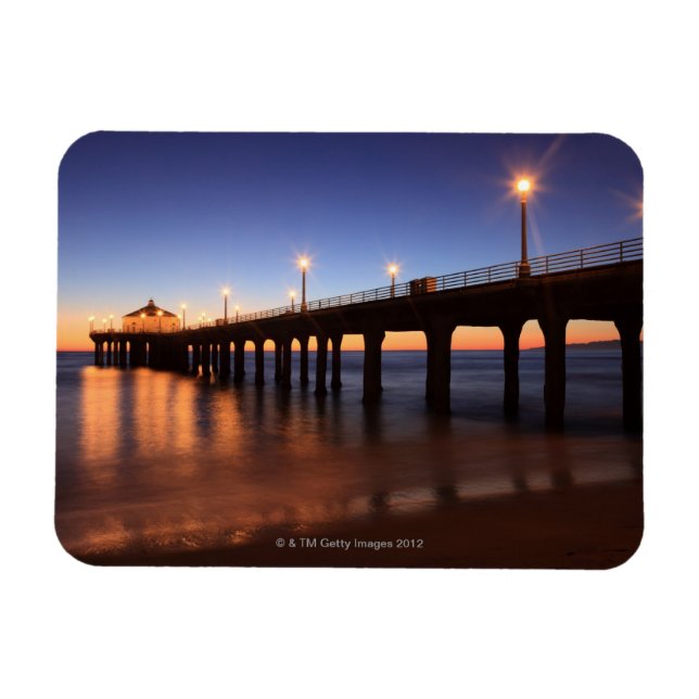 Íman Manhattan Beach Pier no pôr do sol, Califórnia (Horizontal)