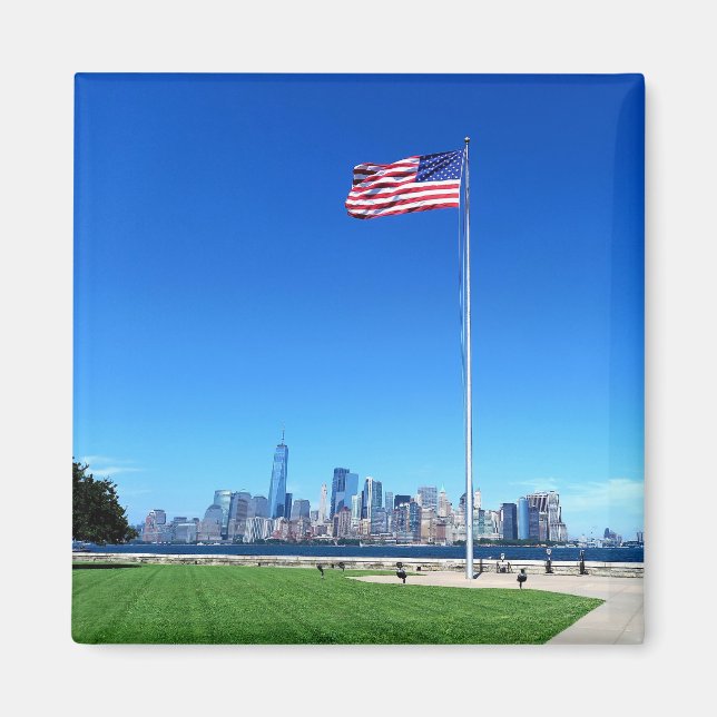 Íman Manhattan mit USA Flagge  (Frente)
