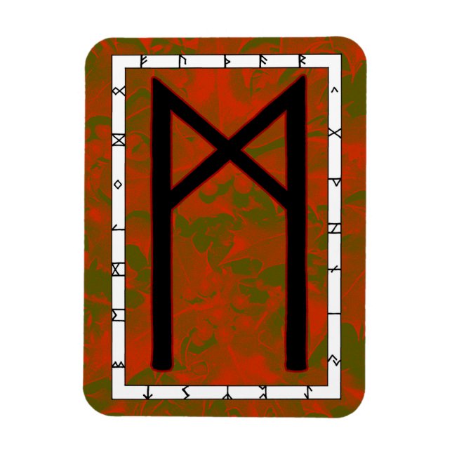 Íman Mannaz Viking Rune Magnet - Humanidade! (Vertical)