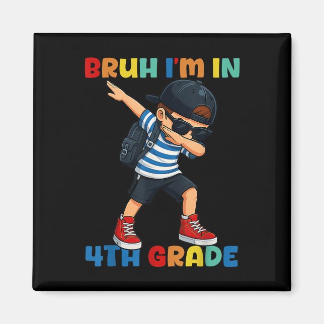 Íman Mano Estou No 4º Ano Divertido Volta às Aulas Dabb (Frente)