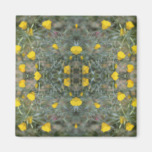 Íman Manteiga Amarela California Poppy Pattern Magnet