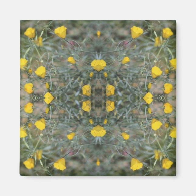 Íman Manteiga Amarela California Poppy Pattern Magnet (Frente)