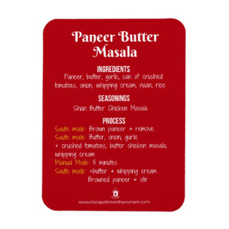 Íman Manteiga Paneer Masala Recebe Magnet para Pote Ins