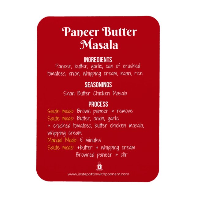 Íman Manteiga Paneer Masala Recebe Magnet para Pote Ins (Vertical)