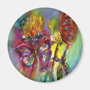 ÍMAN MANTEIRAS VERMELHAS COM ESTAXAS AMARELAS,PÃO AZUL