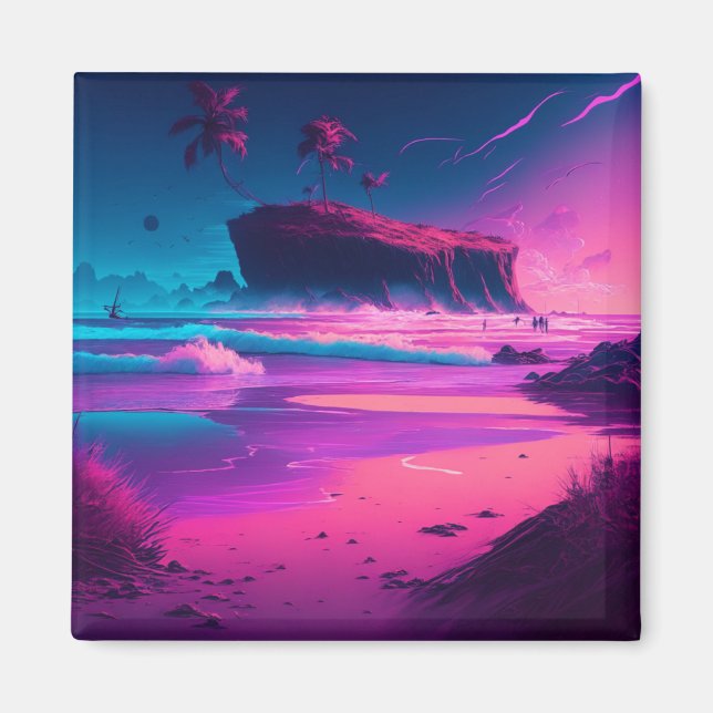 Íman Mantendo contato | Ondas Oceânicas Rosa (Frente)