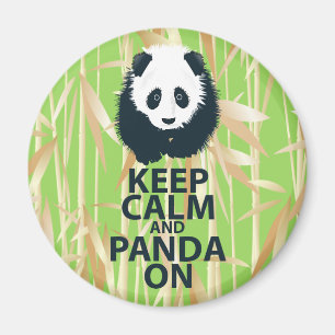 Íman Mantenha a calma e a panda no presente original do
