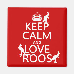 Íman Mantenha a calma e ame Roos (os cangurus)