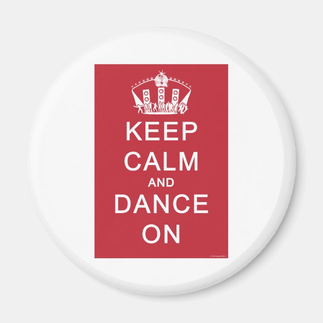 Íman Mantenha a calma e dança ligada (vermelho) (Frente)