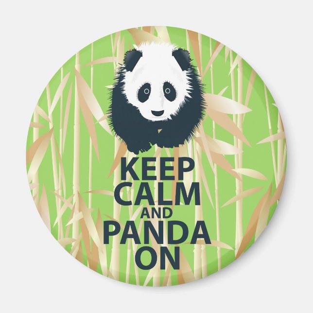 Íman Mantenha a calma e o Panda no presente de Impressã (Frente)