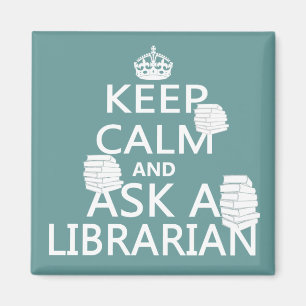 Íman Mantenha a calma e pergunte a um bibliotecário