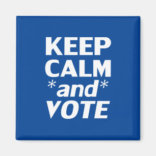 Íman Mantenha a calma e vote a tipografia moderna azul