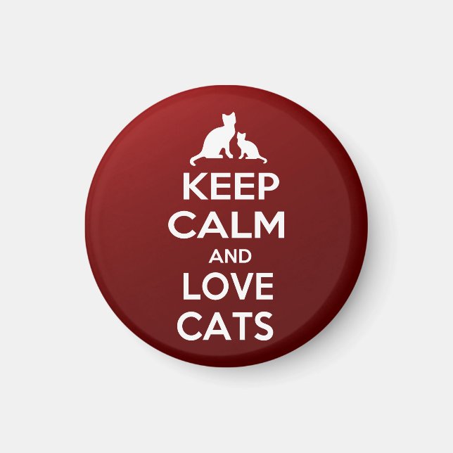 Íman Mantenha Calma e Ame Gatos (Frente)