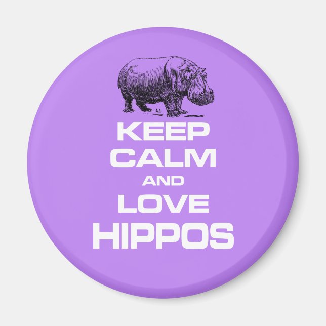 Íman Mantenha Calma e Amor Hippos Hippotamus Divorcioso (Frente)
