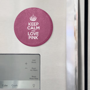 Íman Mantenha Calma e Amor Rosa - Couro Rosa