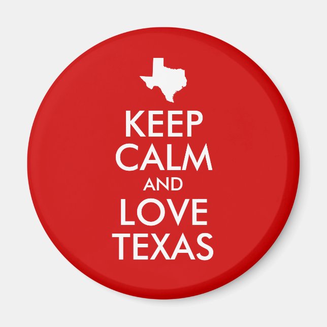 Íman Mantenha Calma e Amor, Texas Vermelho (Frente)