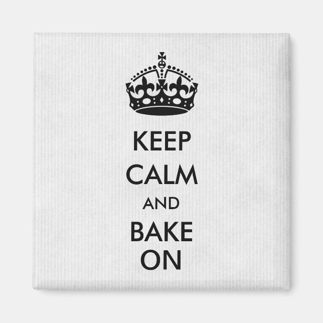 Íman Mantenha calma e Assar no white Kraft (Frente)