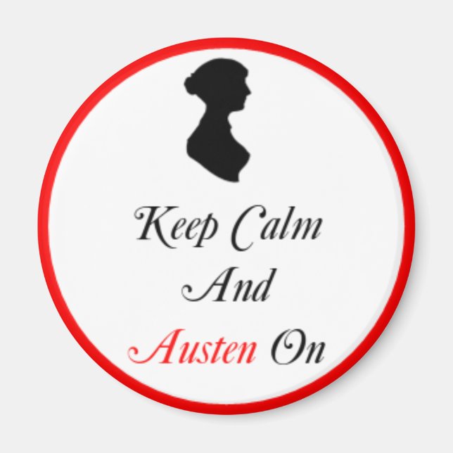 Íman Mantenha calma e Austen no Magnet (Frente)