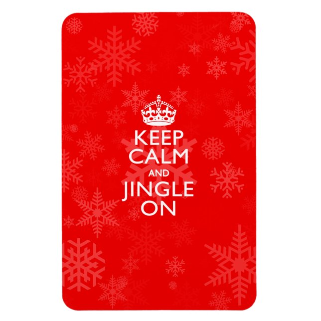 Íman Mantenha Calma E Jingle Em Vermelho Vibrante (Vertical)