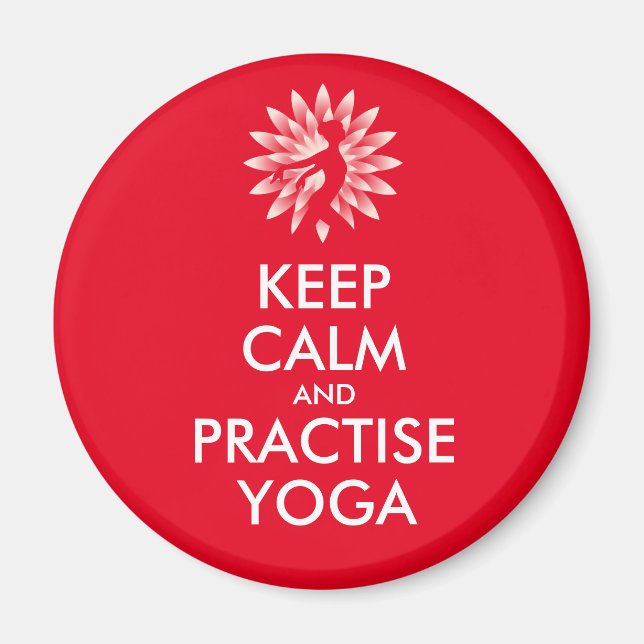 Íman Mantenha calma e pratique yoga (Frente)