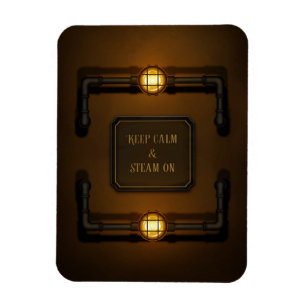 Íman "Mantenha Calma e Vapor", Steampunk, Idade da Máqu