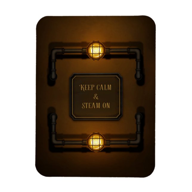 Íman "Mantenha Calma e Vapor", Steampunk, Idade da Máqu (Vertical)
