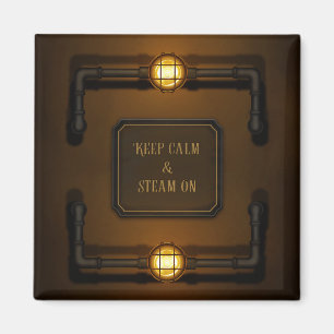 Íman "Mantenha Calma e Vapor", Steampunk, Idade da Máqu