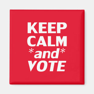 Íman mantenha calma e vote tipografia moderna branca e