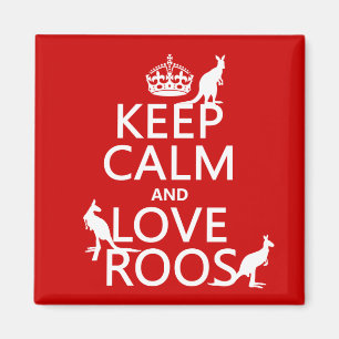 Íman Mantenha Calmo e Amor Roos (Kangaroos)
