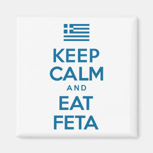 Íman Mantenha calmo e coma a bandeira do grego do feta
