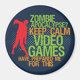 Íman Mantenha Calmo Zombie Apocalypse Engraçado Magnet