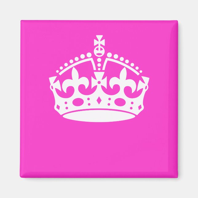 Íman Mantenha o símbolo CROWN do CALM em decoração rosa (Frente)