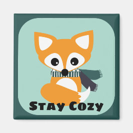 Íman Mantenha-Se Cozy Inverno Fox 2 Polegadas