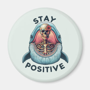Íman Mantenha-se positivo - Esqueleto e baleia