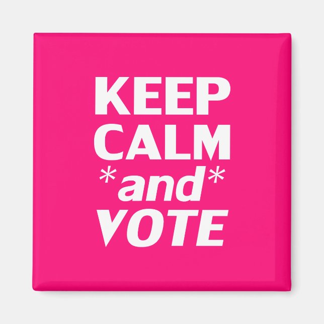 Íman manter a calma e votar a tipografia moderna rosa-q (Frente)