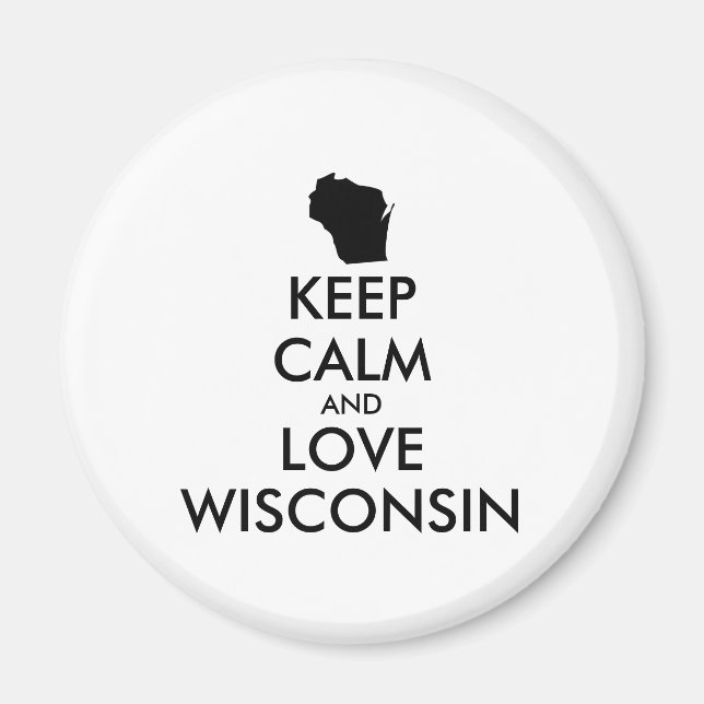 Íman MANTER CALM e AMOR personalizáveis WISCONSIN (Frente)