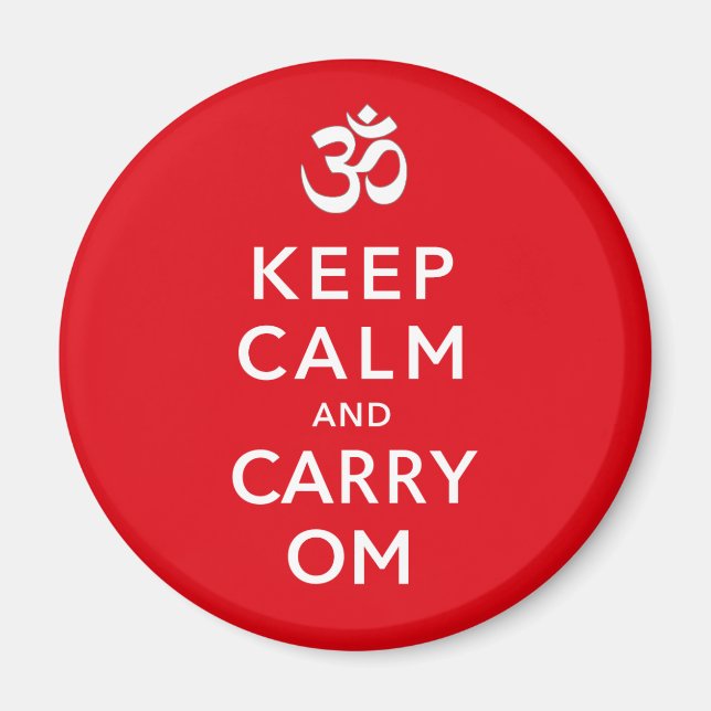 Íman Manter Calma e Carregar Om Motivational Morale (Frente)