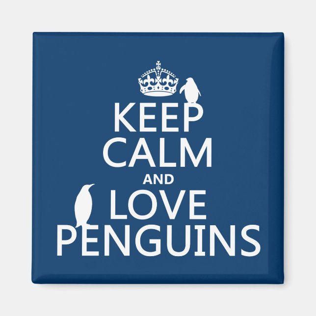 Íman Manter Pinguins Calmos e Apaixonados (qualquer cor (Frente)