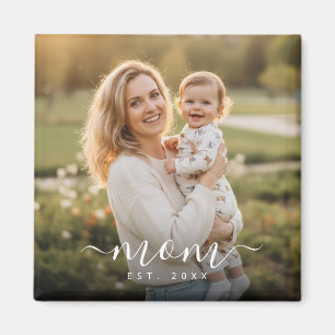 Íman Manuscrito Branco Minimalista Mãe Ano Passado