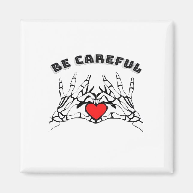 Íman Mão De Esqueleto Com Cardíaco Clássico (Frente)