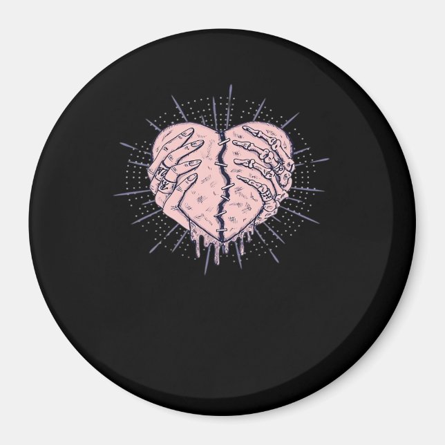 Íman Mão De Esqueleto Com Cardíaco Clássico (Frente)