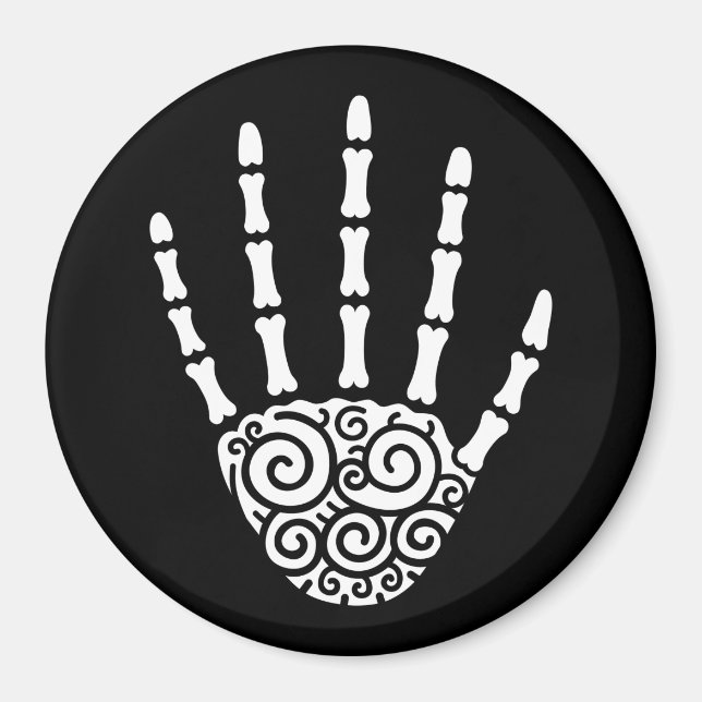 Íman Mão de Esqueleto Espiral (Frente)