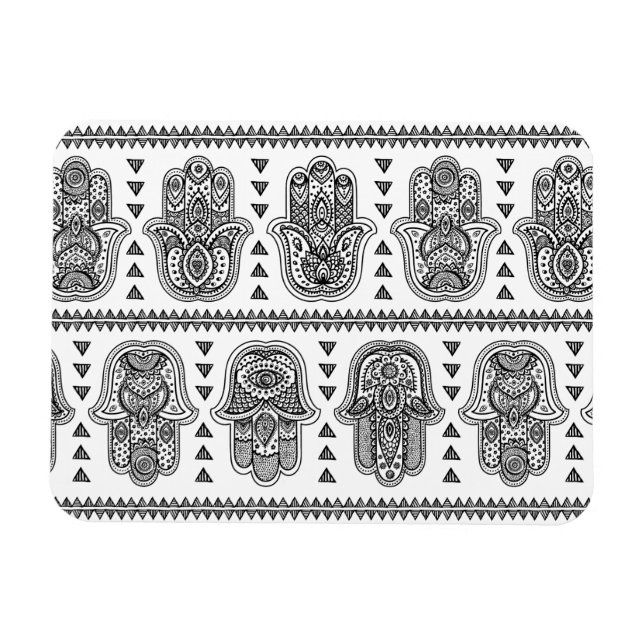 Íman Mão Indiana Desenhou o Dodle Hamsa (Horizontal)