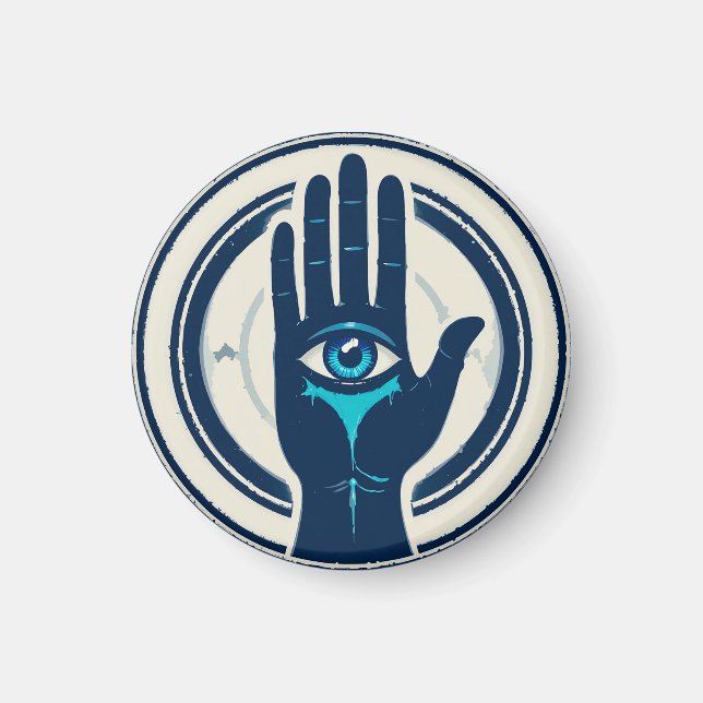 Íman 👁️ Mão Mística Com Olho Central Para Espiritual (Frente)