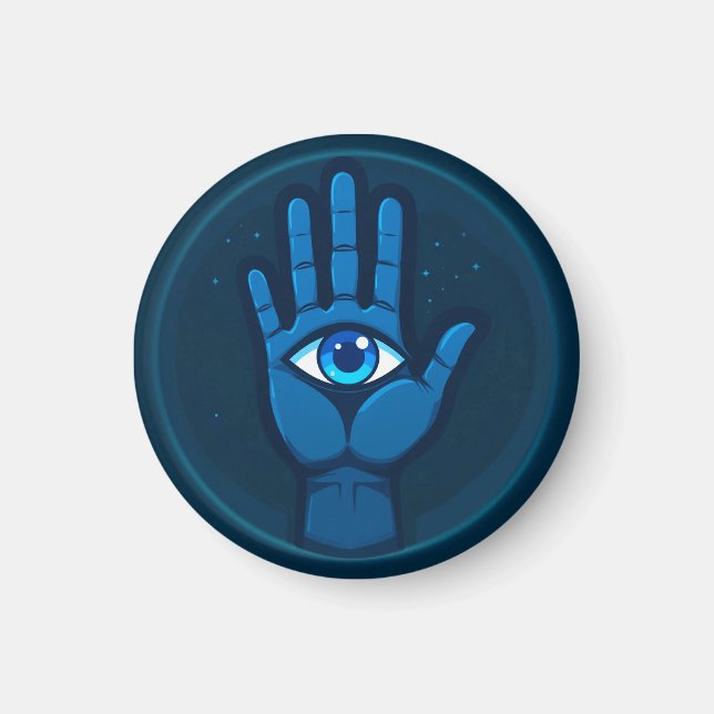 Íman 👁️ Mão Mística Com Olho Decoração Espiritual Para (Frente)