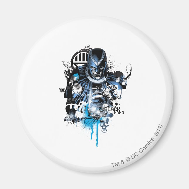 Íman Mão Preta - Colagem Azul (Frente)